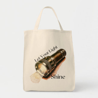 "Let Your Light Shine" Retro Christian Tote Bag
