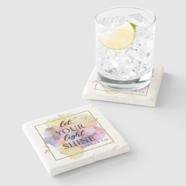 Let your light shine  stone coaster (Side)
