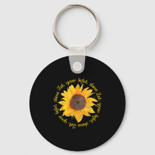 Let Your Light Shine Sunflower Bible Motivation Ch Key Ring