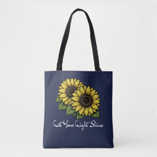 Let Your Light Shine Sunflower Women Tee Tote Bag