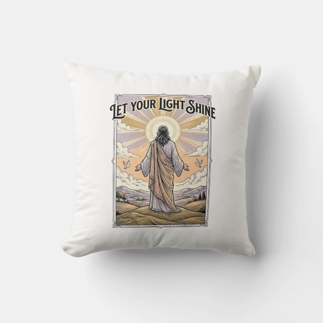 Let Your Light Shine Vintage Faith Cushion (Front)