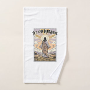 Let Your Light Shine Vintage Faith Hand Towel