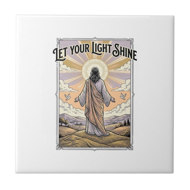 Let Your Light Shine Vintage Faith Tile (Front)