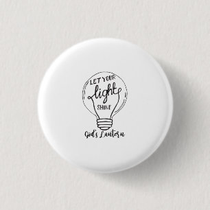 Let Your Light Shine with God's Lanterns 3 Cm Round Badge
