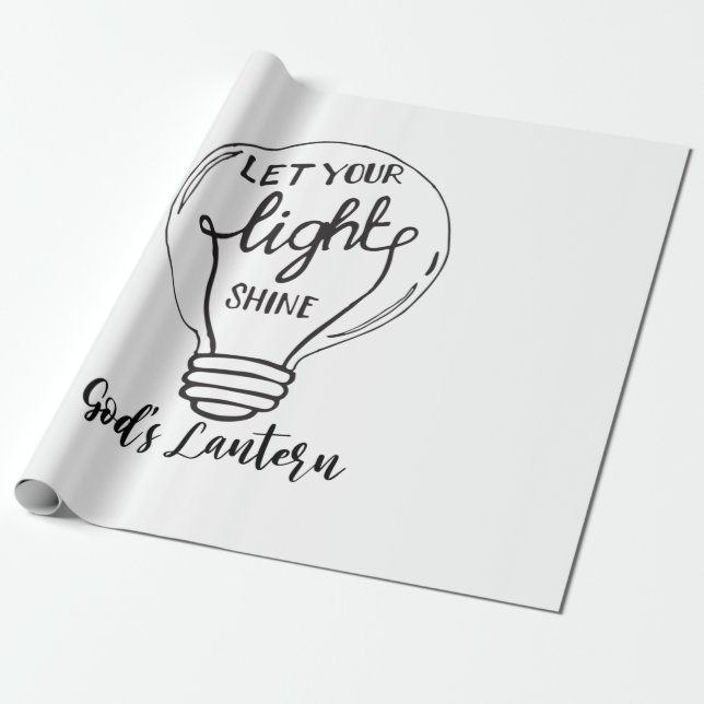 Let Your Light Shine with God's Lanterns Wrapping Paper (Unrolled)