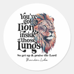 Let Your Lion Out Brandon Lake Merch Praise Jesus  Classic Round Sticker