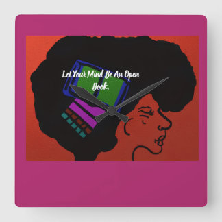 Let Your Mind Be An Open Book Square Wall Clock