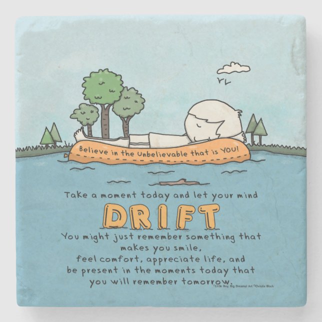 Let Your Mind Drift Stone Coaster (Front)