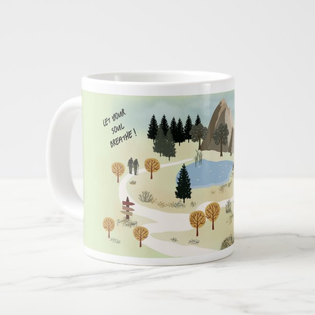 Let Your Soul Breathe Large Coffee Mug (Front Left)