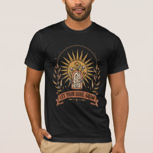 Let Your Soul Grow Boho Sun Floral T-Shirt