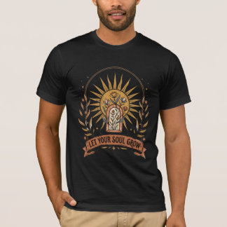 Let Your Soul Grow Boho Sun Floral T-Shirt
