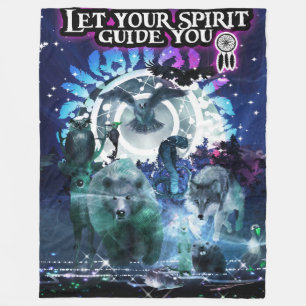 Let Your Spirit Guide You(Blue) Fleece Blanket