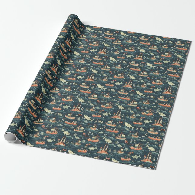 Let Your Worries Dissolve Like Footprints Wrapping Paper (Unrolled)