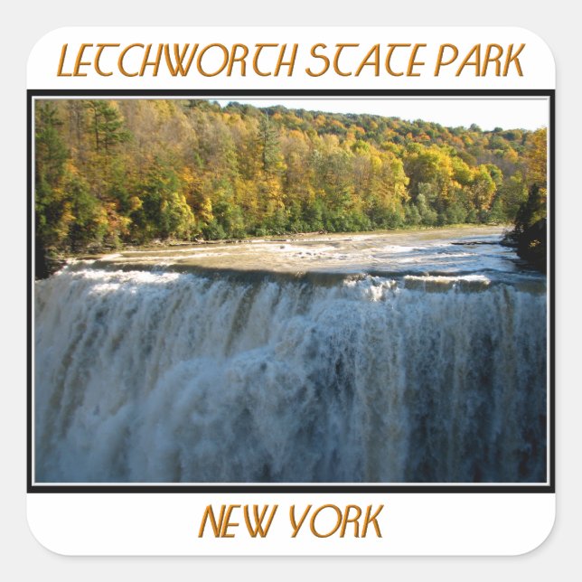 Letchworth State Park Middle Falls Square Sticker (Front)
