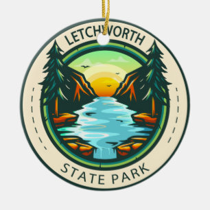 Letchworth State Park New York Badge Ceramic Tree Decoration