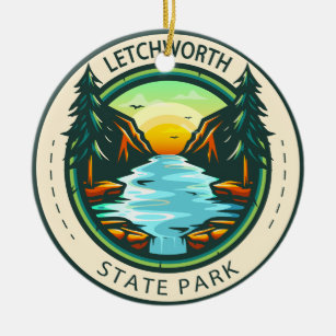 Letchworth State Park New York Badge Ceramic Tree Decoration
