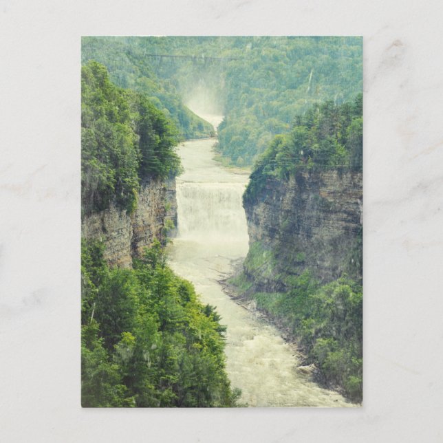 Letchworth State Park Waterfalls Genesee River Postcard (Front)