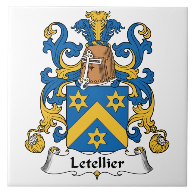 Letellier Family Crest Tile (Front)
