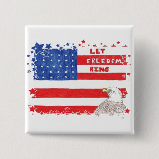 LetFreedomRing-border 15 Cm Square Badge