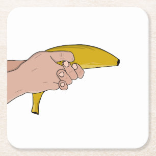 Lethal banana square paper coaster