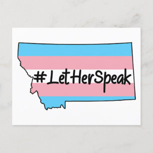 #LetHerSpeak Zooey Zephyr Montana Postcard