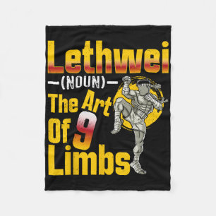 Lethwei (noun) The Art Of 9 Limbs Myanmar Burmese Fleece Blanket