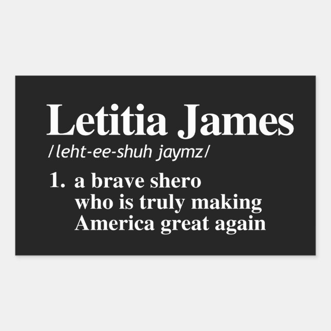 Letitia James Definition - A brave shero Rectangular Sticker (Front)