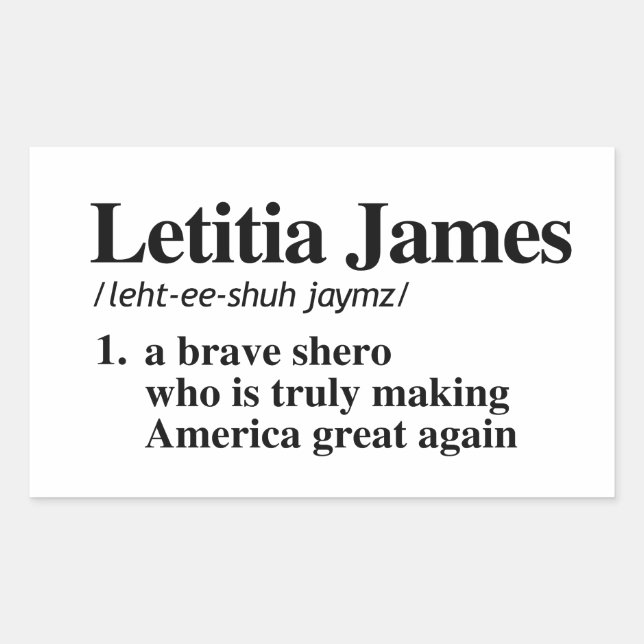 Letitia James Definition - A brave shero Rectangular Sticker (Front)