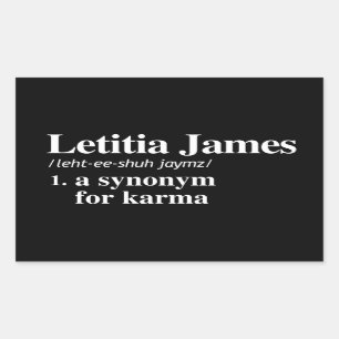 Letitia James Definition: Synonym for Karma Rectangular Sticker