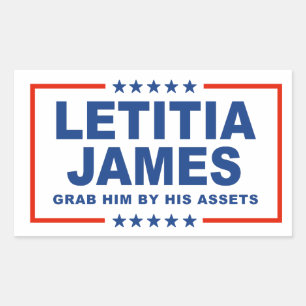 Letitia James - Grab him by his assets Rectangular Sticker