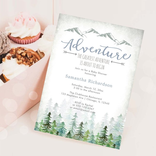 Let's Adventure Begin Forest Baby Shower Invitation (Creator Uploaded)