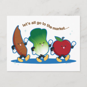 Let's All Go to the Market Postcard