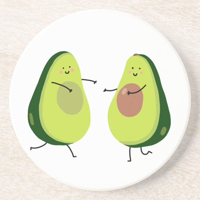 LET'S AVOCUDDLE, AVOCADO DESIGN COASTER (Front)