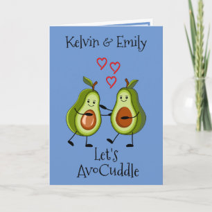Let's AvoCuddle Avodado Pun Greeting Card