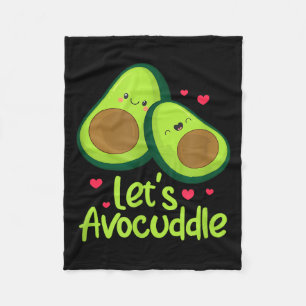 Lets Avocuddle Cute Avocado Couple Valentines Day  Fleece Blanket
