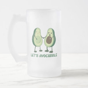Let's Avocuddle - Funny Avocado Pun Frosted Glass Beer Mug