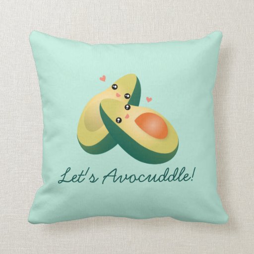 Image of Let's Avocuddle Funny Cute Avocados Pun Humour Cushion