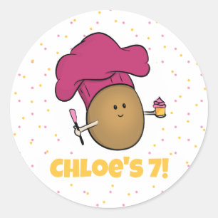 Let's Bake! Kid's Baking Party Classic Round Sticker