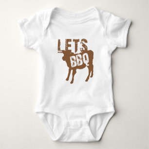 Let's BBQ! with cute little cow Baby Bodysuit