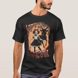Let's Be Evil Goth Girl And Satanic Goat Dance In T-Shirt
