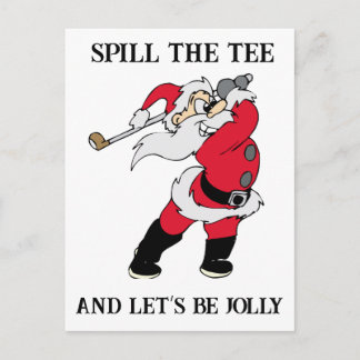Let's Be Jolly Golfing Santa Holiday Postcard