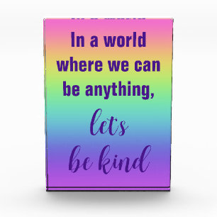 Let's Be Kind Rainbow Gradient Photo Block