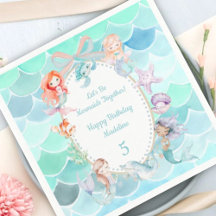 Let's Be Mermaids Together Mermaid Party Birthday