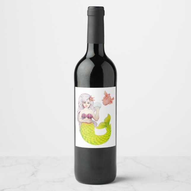 Let's Be Mermaids! Wine Label (Front)