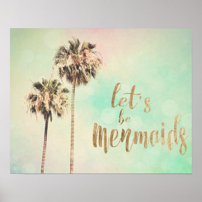 Let's Be Mermaids with Pineapple Poster (Front)
