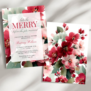 Let's Be Merry Christmas Bridal Shower Invitation