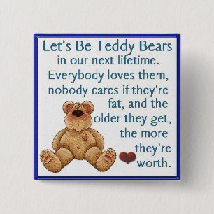 Let's Be Teddy Bears 15 Cm Square Badge