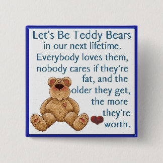 Let's Be Teddy Bears 15 Cm Square Badge