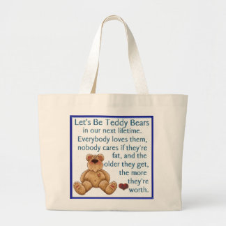 Let's Be Teddy Bears Large Tote Bag