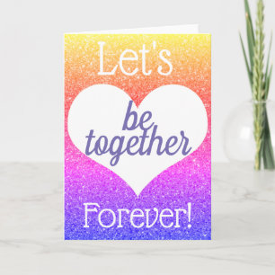 Let's Be Together Rainbow Gradient Holiday Card